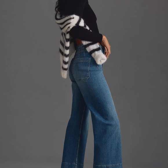 The Colette cropped high rise wide leg jeans by Maeve NWT - Picture 2 of 5